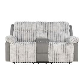 Bruni Grey Console Reclining Loveseat