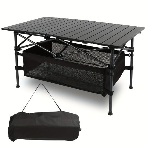 Folding Camping Table, Roll-up Ultra Compact Outdoor Portable Fold Up Lightweight beach Table, with Large Storage and Carry Bag, for Outdoor Cook Folding Camping Table, Roll-up Ultra Compact Outdoor Portable Fold Up Lightweight beach Table, with Large Storage and Carry Bag, for Outdoor Cook