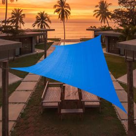 Artpuch Custom Size Sky Blue Sun Shade Sail Triangle Canopy 185 GSM Durable Fabric UV Block Awning for Outdoor Patio Garden Backyard (Customized (Color: Sky Blue, size: 16'X22')