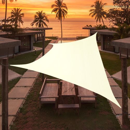 Artpuch Custom Size Cream Sun Shade Sail Triangle Canopy 185 GSM Durable Fabric UV Block Awning for Outdoor Patio Garden Backyard (Customized Ava Artpuch Custom Size Cream Sun Shade Sail Triangle Canopy 185 GSM Durable Fabric UV Block Awning for Outdoor Patio Garden Backyard (Customized Ava