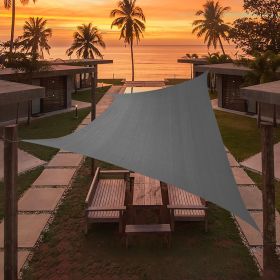 Artpuch Custom Size Dark Grey Sun Shade Sail Triangle Canopy 185 GSM Durable Fabric UV Block Awning for Outdoor Patio Garden Backyard (Customized (Color: DARK GREY, size: 15'X28')