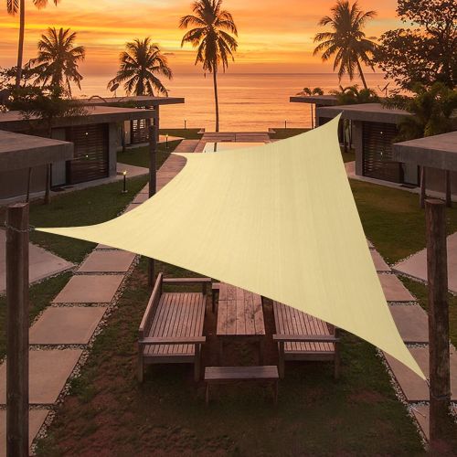 Artpuch Custom Size Beige Sun Shade Sail Triangle Canopy 185 GSM Durable Fabric UV Block Awning for Outdoor Patio Garden Backyard (Customized Ava Artpuch Custom Size Beige Sun Shade Sail Triangle Canopy 185 GSM Durable Fabric UV Block Awning for Outdoor Patio Garden Backyard (Customized Ava