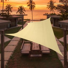 Artpuch Custom Size Beige Sun Shade Sail Triangle Canopy 185 GSM Durable Fabric UV Block Awning for Outdoor Patio Garden Backyard (Customized Ava (Color: Beige, size: 17'X26')