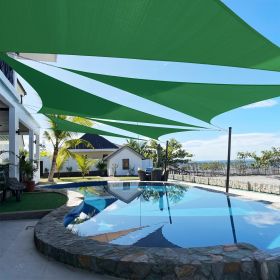 Artpuch Custom Size Dark Green Sun Shade Sail Triangle Canopy 185 GSM Durable Fabric UV Block Awning for Outdoor Patio Garden Backyard (Customize (Color: Dark Green, size: 22X23X23)