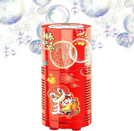 Fireworks Bubble Machine With 80ml Bubble Solution, Portable Automatic Bubble Machine With Lights And Closeable Music, Bubble Maker Toys For Kids